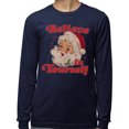 thumbnail image 2 of Believe in Yourself Santa Long Sleeve Shirt Unisex Medium Navy, 2 of 5