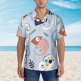 thumbnail image 4 of Bixox Men's Hawaiian Shirts Men's Cute Chameleons On Blue Background Print Short-Sleeve Shirt-Medium, 4 of 8