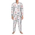 thumbnail image 3 of Fuzoiu Cute Magic Bunny Print Men's Long-Sleeved Pajama,Lounge Button Down Nightwear,Mens Notch Collar Pajama Set -Large, 3 of 7