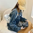 thumbnail image 2 of Punk PU Leather Single Shoulder Bag with Chain for Women Star Rivets Underarm Purse Handbag Zippered Armpit Bag, 2 of 2