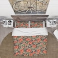 thumbnail image 2 of Designart 'Red and Brown Flowers with Background of Green Branches' Floral Duvet Cover Set, 2 of 4