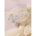 thumbnail image 6 of Suealasg Baby Girl Birthday Outfit Newborn Summer Boho Clothes Short Puff Sleeve Bow Front Ribbed Tulle Romper Dress Infant Photography Clothing 12-18 Months, 6 of 7