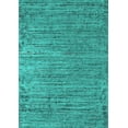 thumbnail image 1 of Ahgly Company Indoor Rectangle Solid Turquoise Blue Modern Area Rugs, 3' x 5', 1 of 4