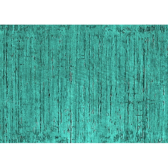Ahgly Company Indoor Rectangle Solid Turquoise Blue Modern Area Rugs, 2' x 5'