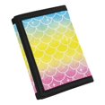 thumbnail image 2 of FUIALDOLG Mermaid Scales Trifold Card Wallet, Polyester Foldable Toddler Wallet with Multi Compartment for Kids Daily Travel, 2 of 6