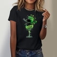 thumbnail image 5 of JURANMO St. Patricks Day Shirts for Women Casual Crew Neck Short Sleeved T Shirts Novelty Wine Glass Printed Fashion Tops Vacation Outfits Black S Todays Daily Sales Clearance, 5 of 6
