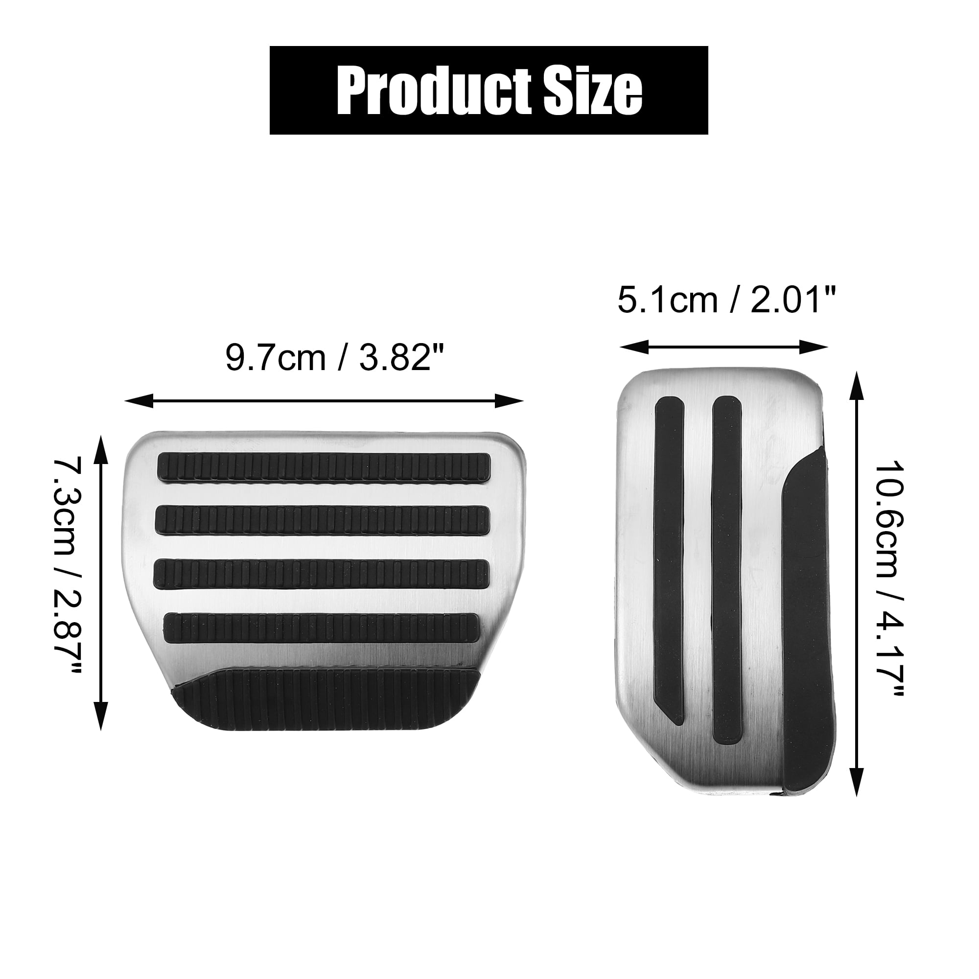 Unique Bargains Brake and Gas Pedal Covers Anti-Slip No Drilling Aluminum Alloy Pads