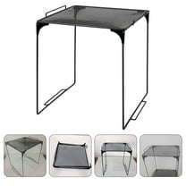 OUNONA Black Foldable Mesh Organizer Shelf for Versatile Storage in Home Kitchen School Gym Bathrooms