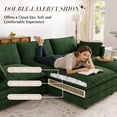 thumbnail image 6 of Muumblus Sectional Cloud Couch with Reversible Ottoman, L-Shaped Chenille Sofa for Living Room, Green, 6 of 9