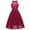 Burgundy, variant on Jdlsppl Women's Midi Party Dress Ladies Vintage Chiffon Lace High Neck Knee Length Sleeveless Illusion Billowy Ruffle Homecoming Pleated Dress Formal Cocktail Prom Evening Gown Pink XX-Large