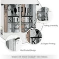 thumbnail image 6 of Grey Gray Kitchen Curtains Short Small Funny Quotes Rustic Wood Plank Knife and Spoon Rod Pocket Vintage Black Country Farmhouse Bedroom Living Room Treatment Fabric 2 Panels 27.5Wx39H Inch, 6 of 6