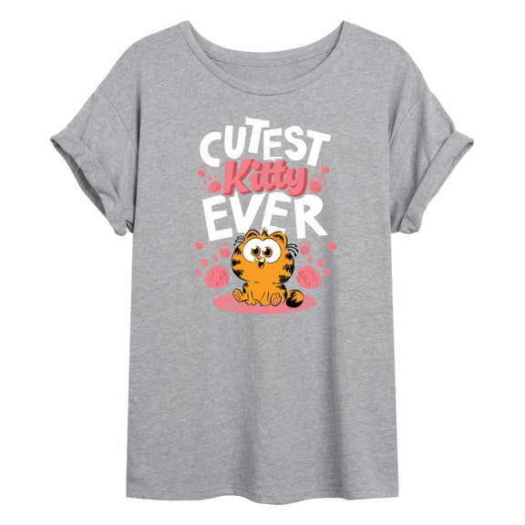 Garfield - Cutest Kitty Ever - Juniors Ideal Flowy Muscle T-Shirt