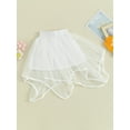 thumbnail image 3 of FEORJGP Toddler Girl Summer Tulle Skirt Dress 9M 1Y 2Y 3Y 4Y Kids Elastic Waist Skirt Irregular Hem Skirt Solid Color Flowy Mesh Skirt Long Party Skirt Casual Princess Skirt, 3 of 9