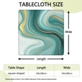 thumbnail image 2 of Blue and Gold Marble Flow Veins Pattern Square Fitted Tablecloth with Elastic Edge,Square Table Cover,Washable Elastic Table Cover for Home Kitchen Party Decor 34"x34", 2 of 6