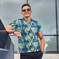 thumbnail image 5 of Daiia Hawaiian Style Pattern Men’s Polo Shirts,Solid Deck Shirt,Classic Fit, Breathable Cotton Polo for Casual and Sport Wear-Large, 5 of 7