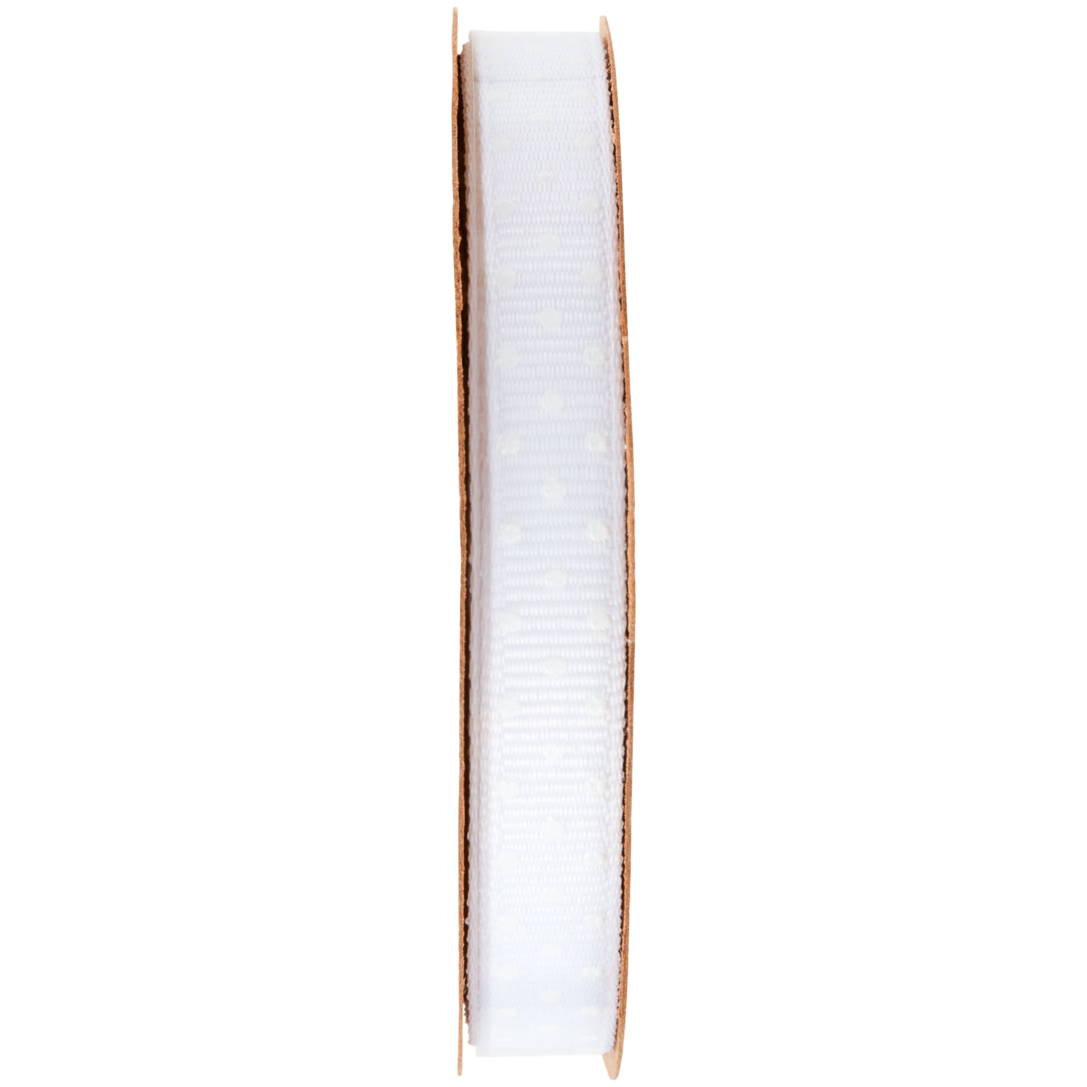 (3 pack) Offray Ribbon, White 3/8 inch Dot Grosgrain Ribbon, 9 feet