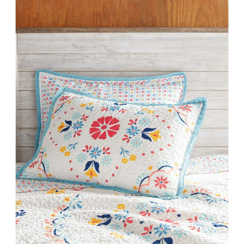 The Pioneer Woman Mazie Medallion 2Piece Quilt Sham Set, Standard
