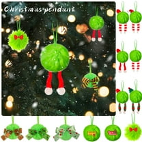 Dmlowu Christmas Ornaments for Christmas Tree - Furry Hanging Christmas Ball Ornaments, Shatterproof Christmas Tree Ornaments Gift for Holiday Wedding Party Christmas Decorations (1Pack/2.36")