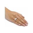 thumbnail image 3 of PalmBeach Jewelry 1/4 TCW Round Diamond 18k Gold-Plated or Platinum-Plated Sterling Silver Marquise-Shaped Cluster Ring, 3 of 5