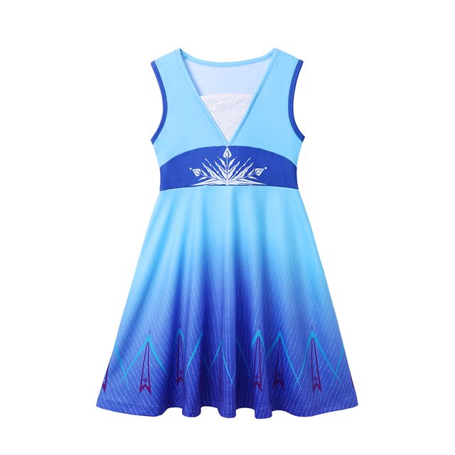 Disney-vestido de las sirenas de Frozen para niñas, disfraz de princesa Elsa y Anna, Mickey y bella, ropa informal de verano, 2023 Fivean unisex