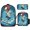 Color-3, variant on Skeleton DJ Riding Waves Backpack Bookbag Students Bags S Rucksack Lunch Bag Pen Bag Three-Piece Set