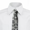 thumbnail image 2 of Abstract Necktie, Connected Retro Shapes, Dress Tie, 3.7", Grey Pale Eggshell, by Ambesonne, 2 of 3