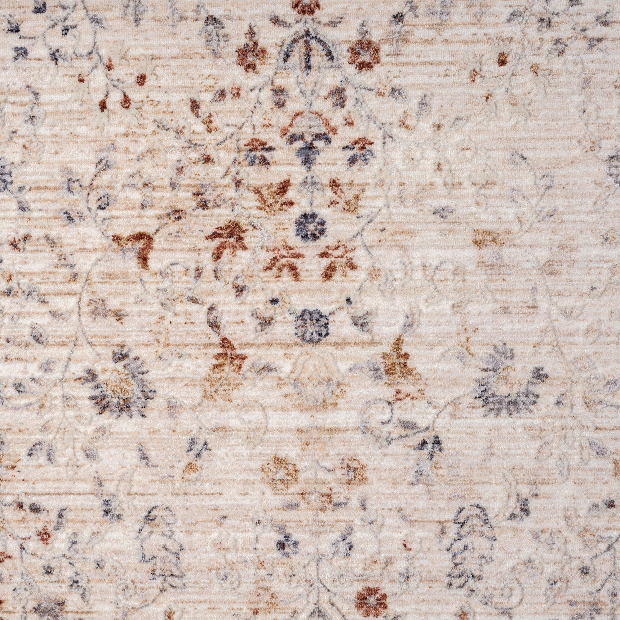 LR Home Mia 4' X 6' Beige/Red Floral Premium Ultra-Soft Indoor Area Rug