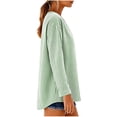 thumbnail image 3 of cocolona Womens Linen Blouses for Women Long Sleeve V Neck Striped Shirts Loose Casual Button Down Fall Tops, 3 of 6
