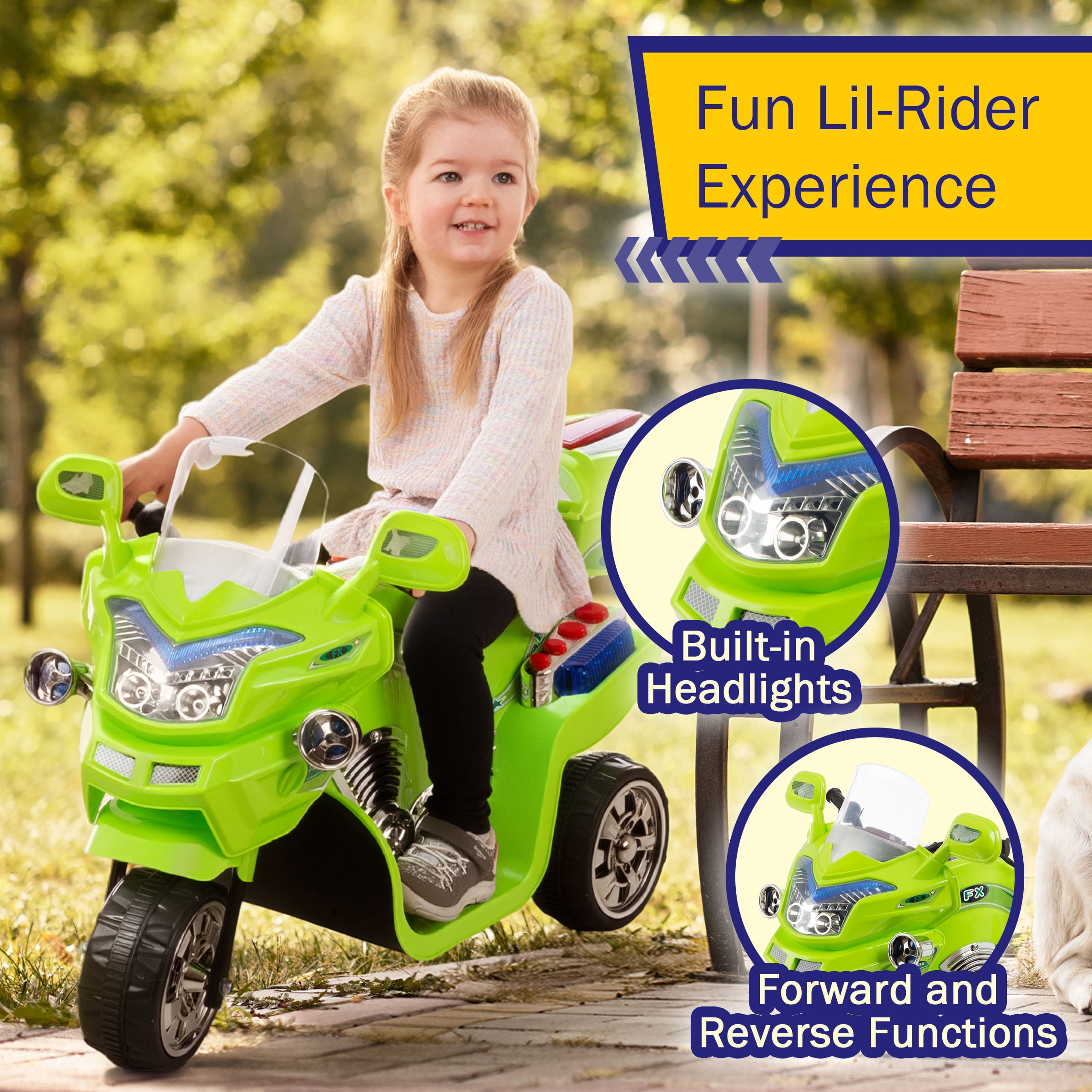 Rockin' Rollers Ride On Toy Motorcycle for Kids, Battery Powered