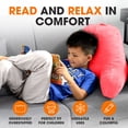 thumbnail image 4 of Cheer Collection Kids Size Reading and Gaming Pillow with Armrest - Plush Fiber Filled Backrest Pillow, 4 of 5