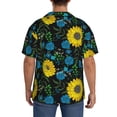 thumbnail image 3 of Fuzoiu Sunflowers And Blue Flower Print Men's Casual Short,Men's Short Sleeve Shirt,Mens Casual Button Down Shirts,Cuban Collar Summer Shirt for Beach, Vacation, and Outdoor Activities-XX-Large, 3 of 5