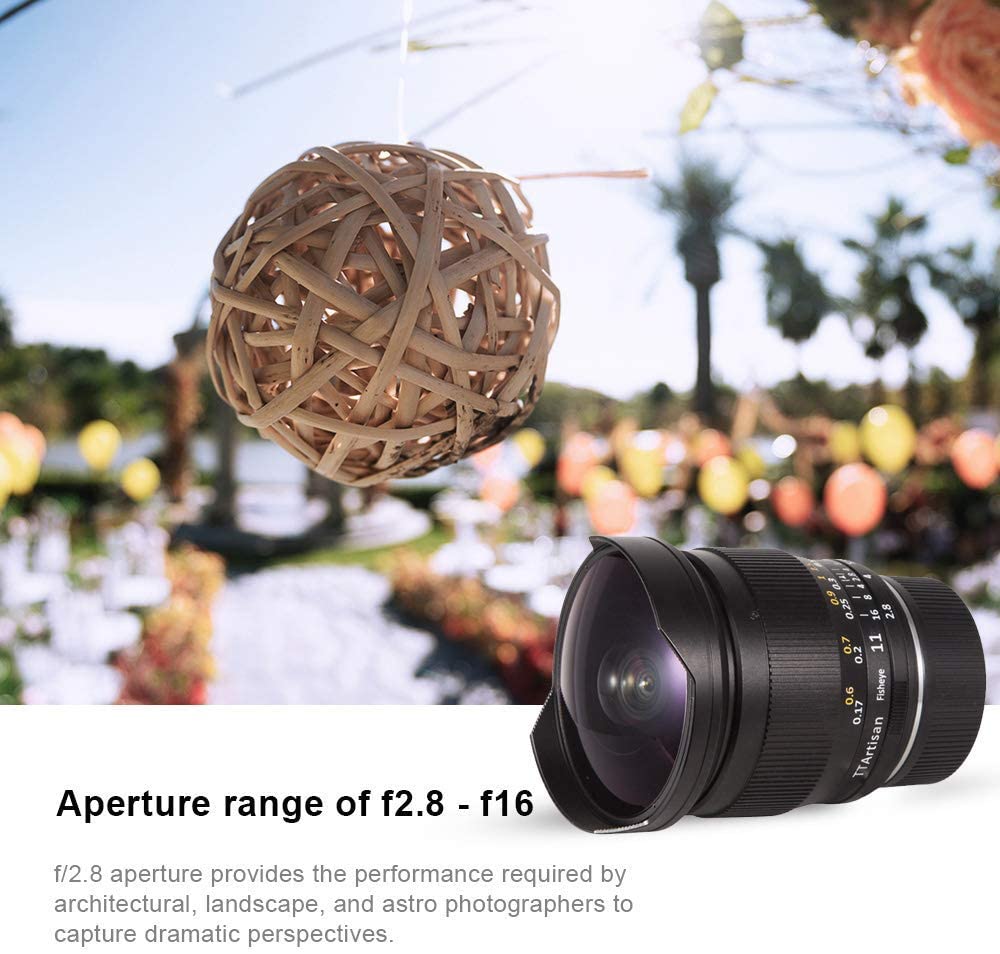 TTArtisan 11mm F2.8 Full Frame Ultra-Wide Fisheye Manual Lens for Sony E  Mount A7