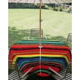 thumbnail image 3 of Outdoor Tablecloth with Umbrella Hole Zipper Boho Colored Stripes Round Tablecloth 54" Waterproof Outside Table Cloth Vintage Green Red Blue Tribal Patio Table Cover Tablecloths for Picnic Party, 3 of 8