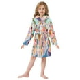 thumbnail image 6 of FORMRS Niños Bathrobe Unisex Hooded Robe Soft Plush Pajamas Sleepwear, Size 2-3T, Abstract Painting, 6 of 7