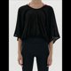 thumbnail image 5 of Camisa de Cuello Redondo Sin Espalda para Mujer, Blusa de Media con Protección Solar, Blusa Informal Holgada de Verano para Hacer Ejercicio y Vacaciones Negro M, 5 of 7