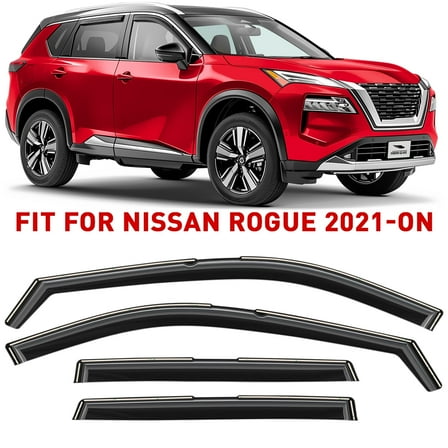 Voron Glass In-Channel Extra Durable Rain Guards for Nissan Rogue 2021-2026, Window Deflectors, Vent Window Visors, 4 Pieces - 200744