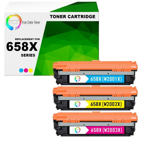 TCT 658X Color Toner Cartridge 3 Pack - Premium Compatible Replacement for HP 658X W2001X W2002X W2003X High Yield