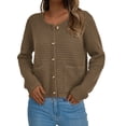 thumbnail image 2 of Cardigan de Punto PRETTYGARDEN en Caqui Oscuro, Talle S, 2 of 8