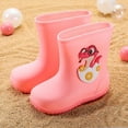 thumbnail image 3 of OSOLU Toddler Girls Rain Boots Elastic Mouth Textured Soles -Resistant Light Comfortable Rain Shoes Classic Elegant Shoes, 3 of 4