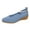 Blue, variant on Womens Elegant Pearl Ankle Strap Wedge Dress Shoes Comfortable Delicate Knitted Pointed Toe Mid Heels Slip on Walking Loafers Casual Footwear Fall Black Size 6