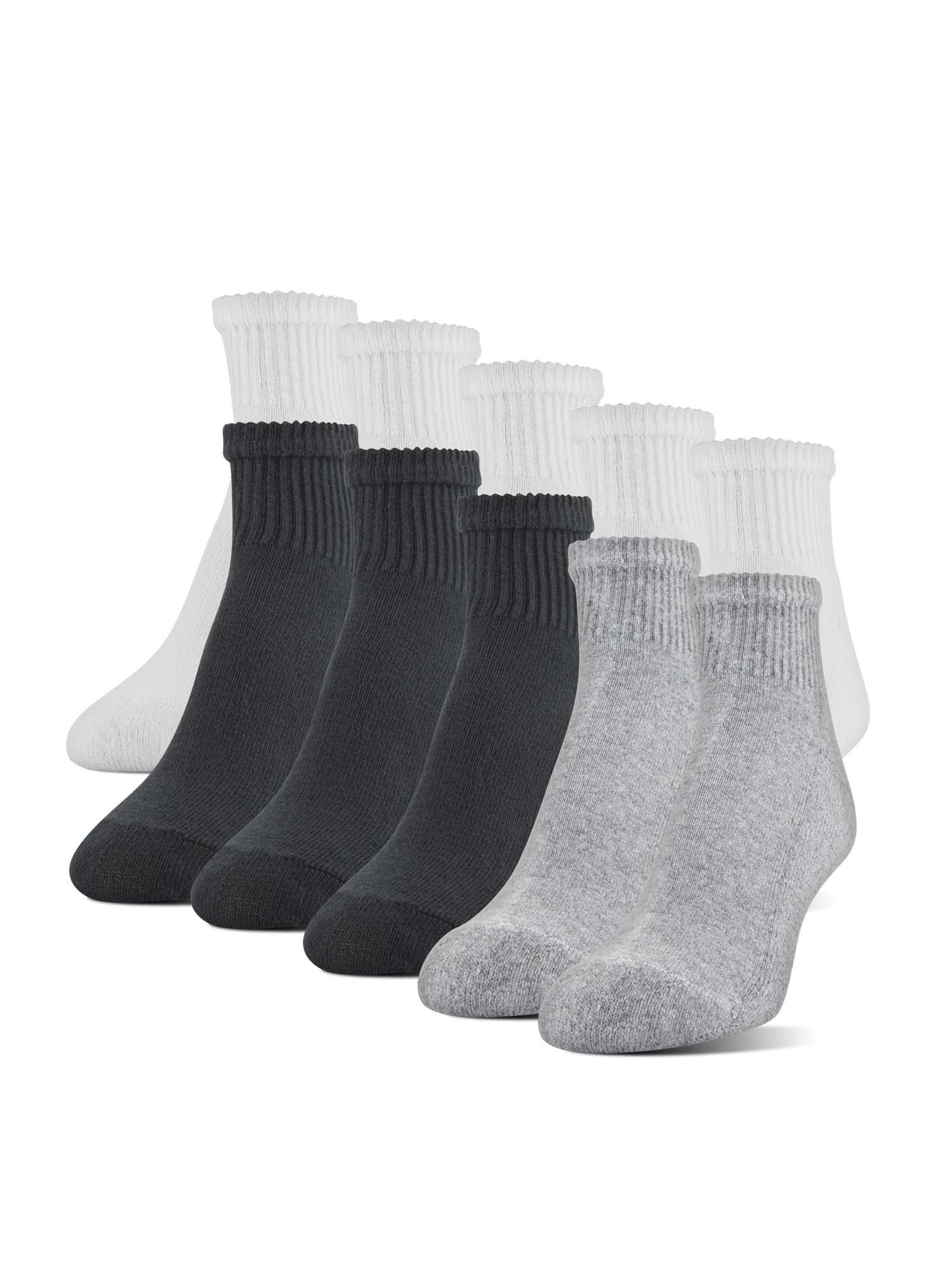 Gildan Ladies Cushioned Sole, Comfort Toe Ankle Socks, 10pack