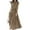 Khaki, variant on Women Dress O-Neck Slim Waist Solid Color Midi Short Sleeve Casual Dresses