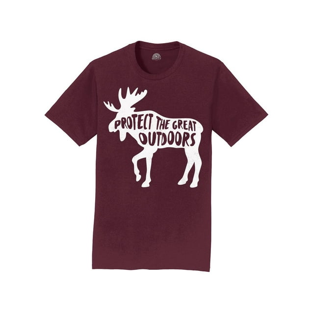 Gravity Outdoor T-Shirt pour Hommes Protéger le Grand Extérieur - Logo Blanc - Marron - m