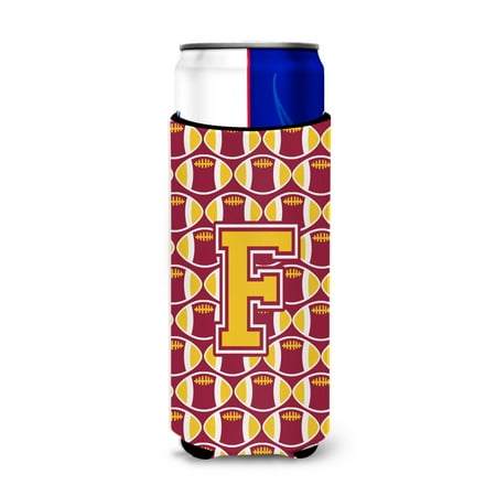 

Carolines Treasures CJ1081-FMUK Letter F Football Maroon and Gold Ultra Beverage Insulators for slim cans Slim Can