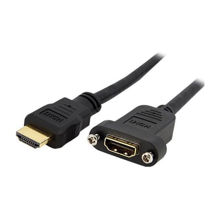 UPC: 0065030837033 | StarTech.com HDMIPNLFM3 3 ft. Black HDMI Panel Mount Cable Female to Male