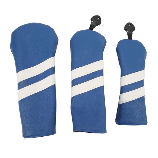 Club Headcover PU Club Covers Wood Fairway Hybrid Rotatable Label 3 Size Club Protector for Sports Outdoor Blue