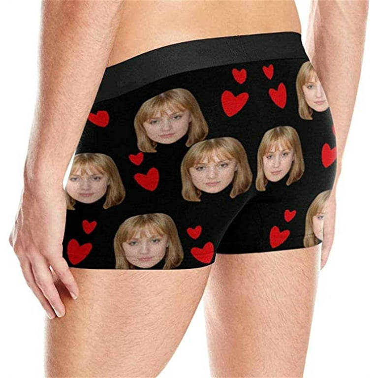 Custom Girlfriend Face Mens Boxer Briefs Birthday Day Gifts Underwear Shorts  Underpants with Photo 