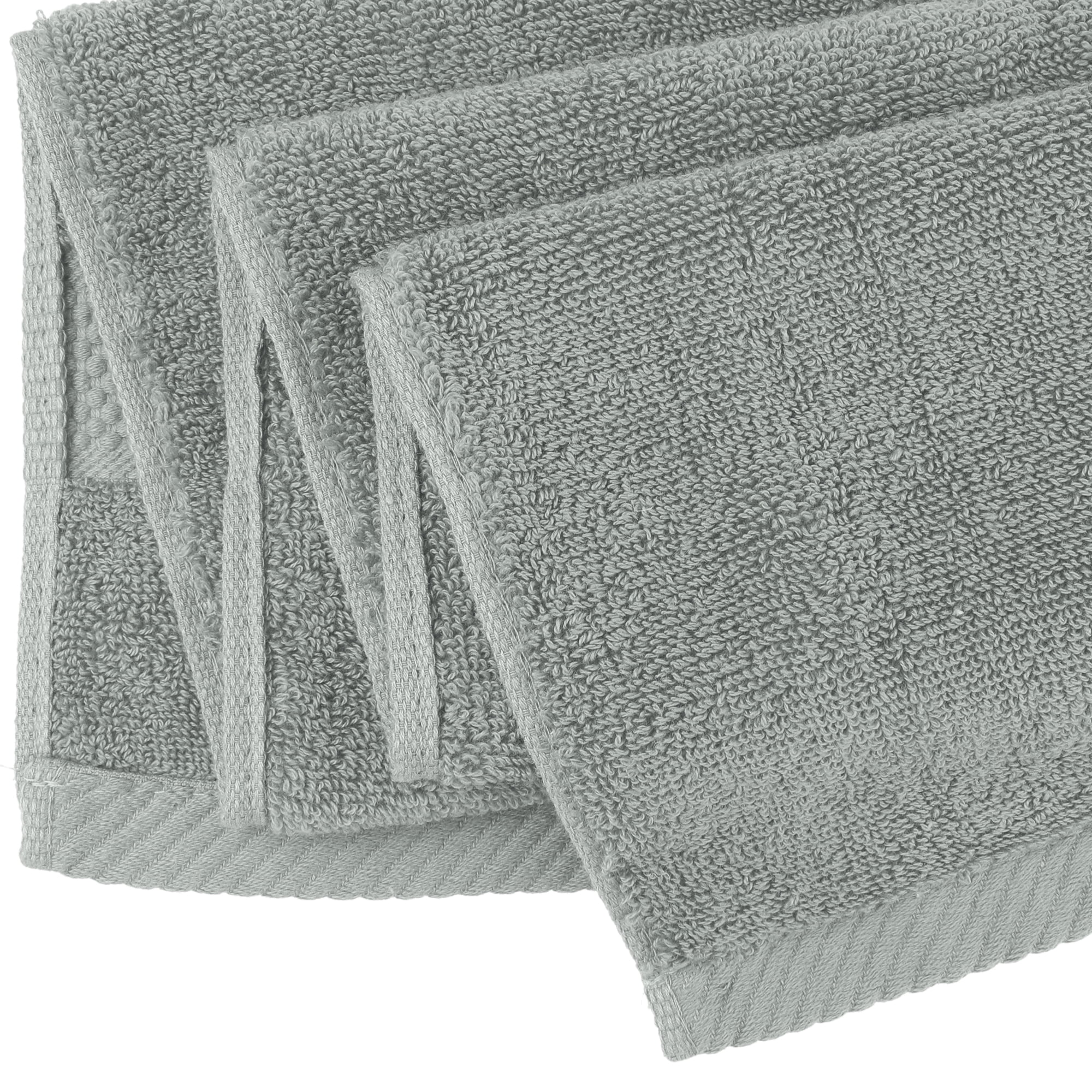 REGALWOVEN 100% Cotton Hand Towels 14" x 30", Lightweight, Soft, Absorbent Washcloths Set for Home Bathroom Hotel Grey 4pk