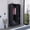 Black+Particle Board+Bedroom, variant on LHKJ Wardrobe Armoire with 4 Shelves and Drawer, Black