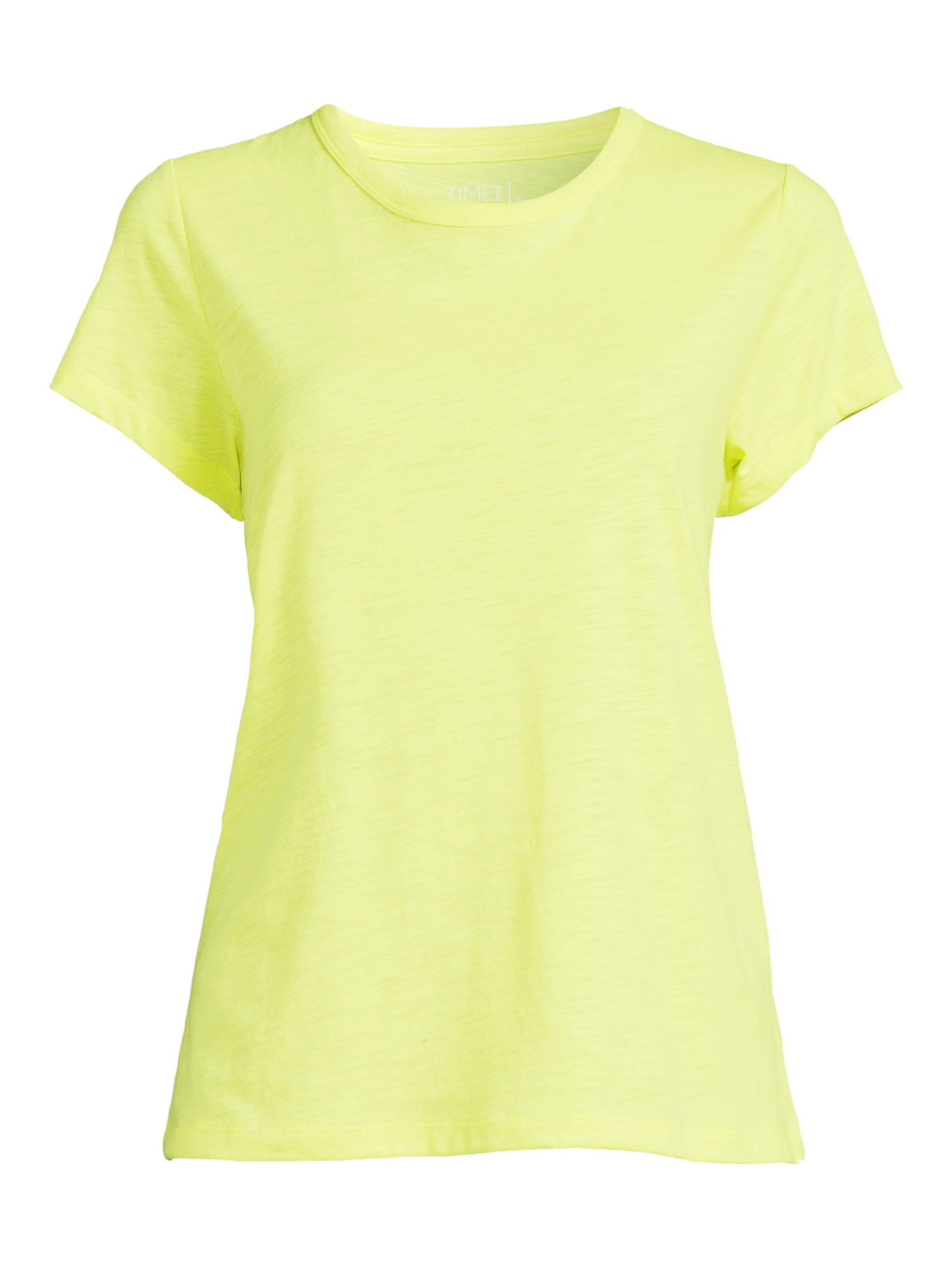 Time and Tru Women's Crewneck Slub Tee with Short Sleeves